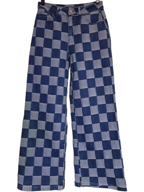 Sidefeel Blue Colorblock Denim Patchwork Flare Jeans Size 4 Womens, 27W